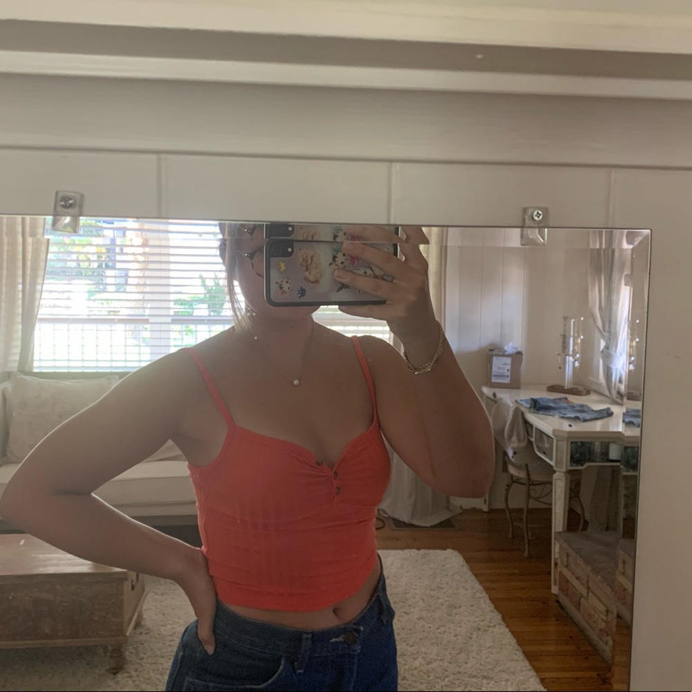 Orange tank top from top shop